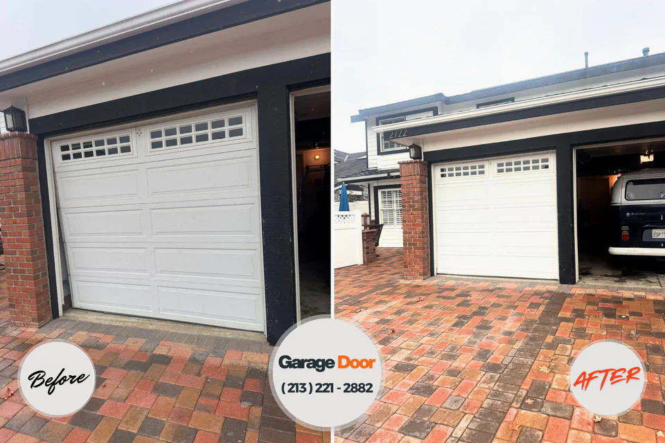 Before and after: garage door repair Watertown, WI